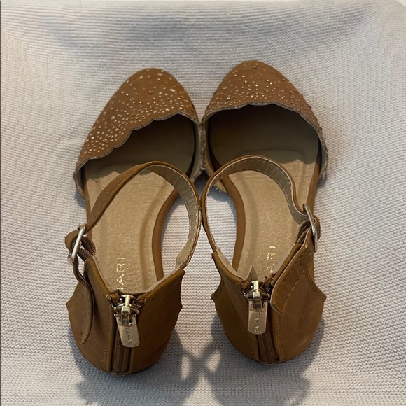 Tahari Brown Flats with Ankle Strap - Picture 1 of 4